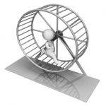 Hamster Wheel Indicates Worn Out And Active 3d Rendering Stock Photo