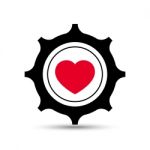  Love Heart Gear Stock Photo