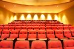 Theater Seats In Movie Hall Stock Photo
