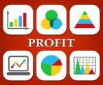 Profit Charts Represents Earnings Graphics And Graph Stock Photo