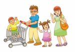 Family Shopping Stock Photo