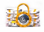 3d Money And Lock. Data Security Concept Stock Photo