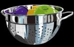 Metal Colander And Fruit Stock Photo