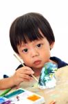 Child Painting Stock Photo