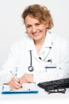 Smiling Female Physician Stock Photo