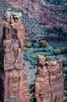 Spider Rock In  Canyon De Chelly Stock Photo