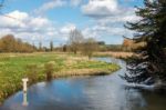 View Of The River Test In Hampshire Stock Photo
