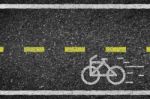 Bicycle Road And Asphalt Background Texture With Some Fine Grain Stock Photo