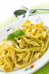 Pesto Pasta Stock Photo