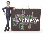 Achieve Words Means Succeed Wordcloud And Text Stock Photo