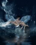 Till Death Do Us Part,3d Illustration Of An Angels In Heaven Land Stock Photo