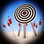 Arrows On Floor Shows Ineffective Targeting Stock Photo