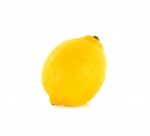 Yellow Lemon Isolated On The White Background Stock Photo