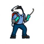 Badger Pest Control Mascot Stock Photo