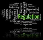 Regulation Word Indicates Guidelines Rule And Regulate Stock Photo