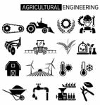 Set Of Agricultural Engineering Icon Design For Agriculture Stock Photo