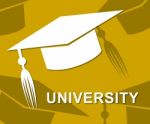 University Mortarboard Shows Academic Graduation And Educational Stock Photo