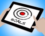 Goals Online Shows Desire Objectives 3d Illustration Stock Photo