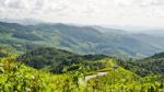 Landscape High Mountain Range At Viewpoint Doi Mae U Ko Stock Photo