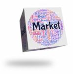 Market Word Indicates Wordcloud Advertising And Fair Stock Photo