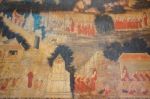 The Famous Beautiful Wall Murals In Wat Ubosatharam In Uthai Thani Stock Photo