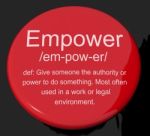Empower Definition Button Stock Photo
