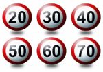 3d Speed Limit Signs Stock Photo