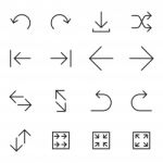 Set Of Arrow Icons- Iconic Simple Line Stock Photo