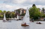 Rowing And Sailing On The River Thames Between Hampton Court And Stock Photo