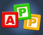 App Kids Blocks Indicates Application Software And Online Stock Photo