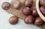 Chestnuts With Top View Stock Photo