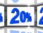 20 On Screen Showing Twenty Percent Off And Price Deals Stock Photo