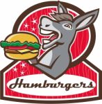 Donkey Serving Burger Diner Retro Stock Photo