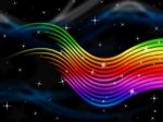 Rainbow Stripes Background Shows Multi-colored Lines And Stars
 Stock Photo