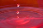 Red Water Drops Stock Photo