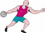 Discus Thrower Side Isolated Cartoon Stock Photo