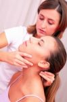 Osteopathic Technical Evaluation For Cervical Spine Stock Photo