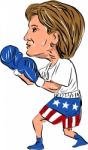 Hillary 2016 Election Boxing Stock Photo