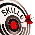 Skills Target Shows Aptitude, Competence And Abilities Stock Photo