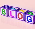 Blog Blocks Show Internet Marketing Opinion Or News Stock Photo