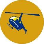 Helicopter Chopper Flying Circle Retro Stock Photo