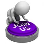 Join Us Button Means Club Registration Or Membership Stock Photo