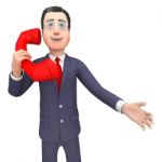Businessman Talking Represents Telephone Call And Calls 3d Rende Stock Photo