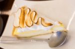 Piece Of Lemon Cream Cheese Cake Stock Photo