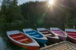 Red Lake, Eastern Carpathians/romania - September 19 : Rowing Bo Stock Photo