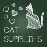 Cat Supplies Indicates Pet Feline And Goods Stock Photo