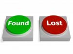 Lost Found Buttons Shows Hidden Or Discovery Stock Photo