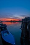 Italy Venice Burano Island Sunset Stock Photo