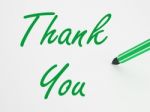 Thank You On Whiteboard Means Gratitude And Appreciation Stock Photo