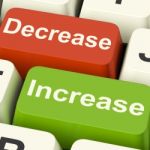 Decrease Increase Keys Shows Decreasing Or Increasing Stock Photo